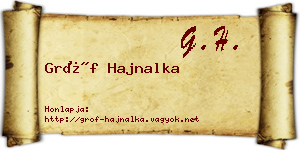Gróf Hajnalka névjegykártya